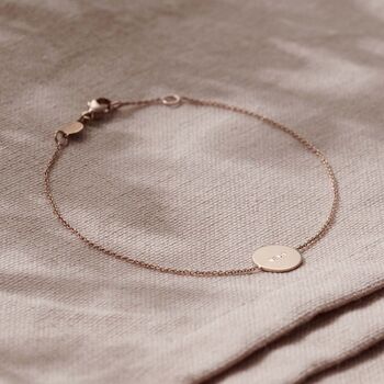 Personalised 9ct Gold Message Disc Bracelet By Posh Totty Designs ...