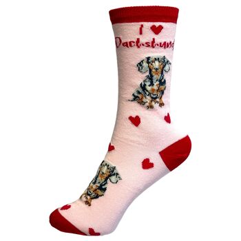 I Love Dachshunds Socks Novelty Gift, 4 of 7