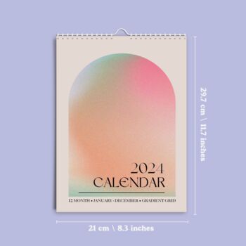 2024 Gradient Grid Wall Calendar | A4, 6 of 6