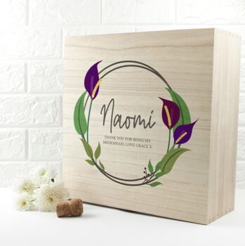 Personalised Floral Wedding Keepsake Box, 6 of 12