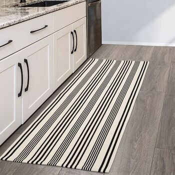 Black And White Stripped Outdoor Rug, 5 of 7