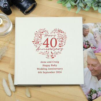 Personalised 40th Ruby Wedding Anniversary Photo Album, 6 of 6