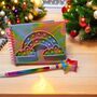 Rainbow Popper Notebook, Star Popper Pen, Christmas Eve Box, Stocking Fillers, thumbnail 1 of 4