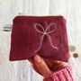 Embroidered Linen Bows Purse, thumbnail 5 of 8
