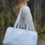 Hand Block Printed Stripped Duffle Bag, thumbnail 3 of 3