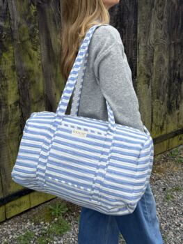 Hand Block Printed Stripped Duffle Bag, 3 of 3