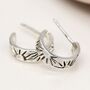 Sterling Silver Sunbeam Hoop Earrings, thumbnail 4 of 5