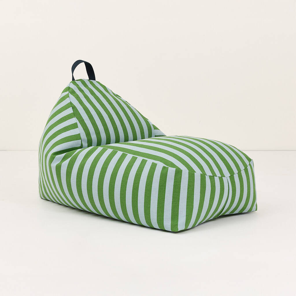 Bliss Kids Long Beanbag Green Blue Stripes, 1 of 2