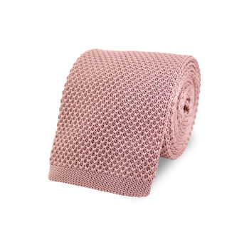 Wedding Handmade Polyester Knitted Pocket Square In Dusty Pink, 6 of 7