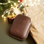 Steel Hip Flask With Personalised Leather Sleeve Christmas Gift For Him Or Her, thumbnail 1 of 12