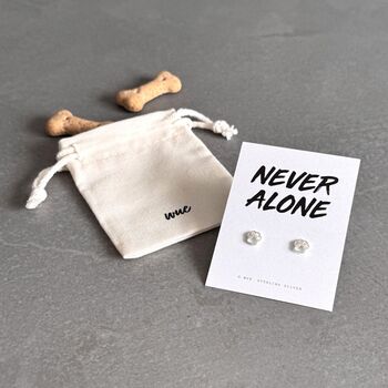 Never Alone Paw Earrings In Sterling Silver, 4 of 5
