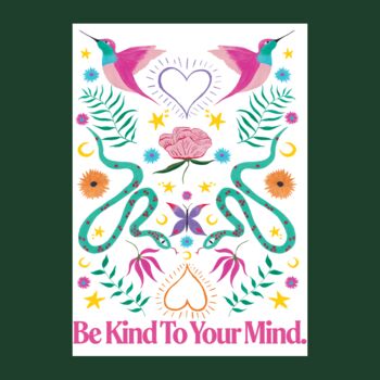 Be Kind To Your Mind Botanical Art Print, 3 of 5