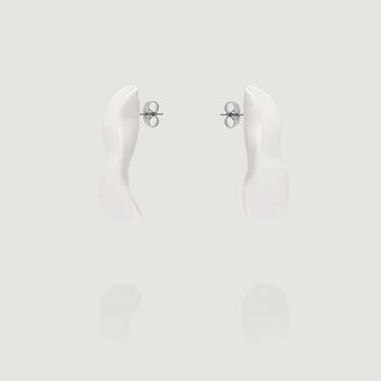 Bossa | Handmade Organic Earrings In White, 2 of 4