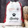 Personalised Pet Santa Sack – Custom Christmas Gift For Dogs And Cats, thumbnail 2 of 2