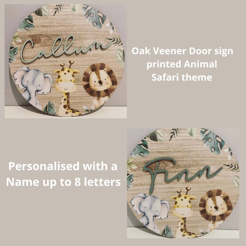 Safari Themed Nursery Door Sign Personalised Jungle By My Sophie Sparkles