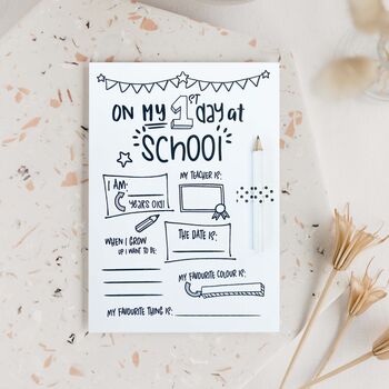 Personalised First Day Of School Card With Pencil, 2 of 4