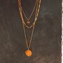 Disc Pendant Layered Gold Necklace With Three Chains, thumbnail 8 of 9
