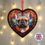 French Bulldog Stained Glass Effect Heart Suncatcher, thumbnail 7 of 7