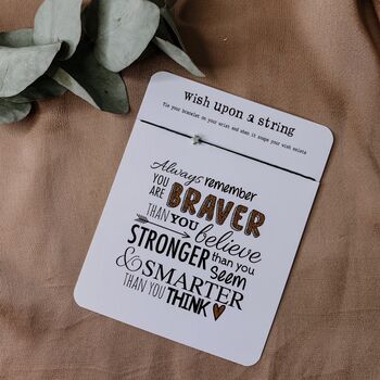 Always Remember You Are Braver Card And Wish String, 5 of 6