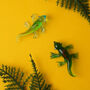 Set Of Two Hand Blown Glass Gecko Ornaments, thumbnail 1 of 2