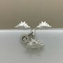 Personalised Solid Silver Origami Stegosaurus Necklace, thumbnail 4 of 5