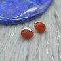 Carnelian Stud Earrings: Silver Or Gold, thumbnail 7 of 9
