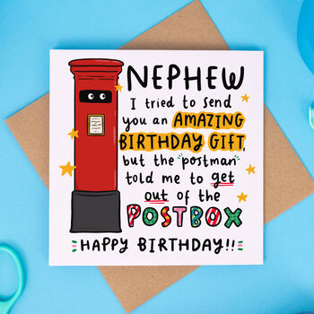 Nephew Funny Postbox Birthday Card, 2 of 2