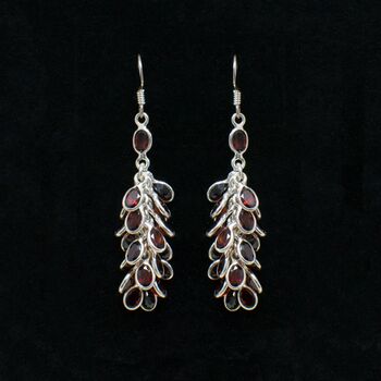 Sterling Silver And Garnet Crystal Waterfall Earrings, 4 of 4