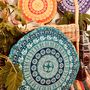 Hand Printed Elephant Mandala Floor Yoga Cushion, thumbnail 2 of 8