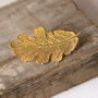 Natural Lacey Oak Leaf Gold Brooch, thumbnail 2 of 10