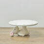 Cute Bunny Rabbit Ceramic Cake Stand And Cake Plate, thumbnail 2 of 11