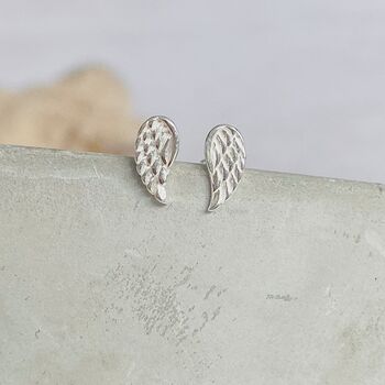 Silver Angel Wing Earrings, Let Your Dreams Take Flight, 2 of 4