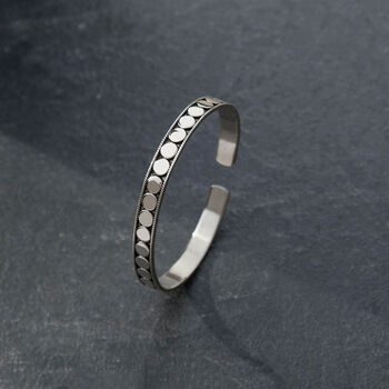 Maharaja Men's Sterling Silver Open Cuff, 3 of 8