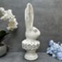 37cm Off White Stone Effect Rabbit Bust Statue Ornament, thumbnail 4 of 12