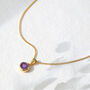 February Birthstone Amethyst Silver Or Gold Necklace, thumbnail 1 of 12