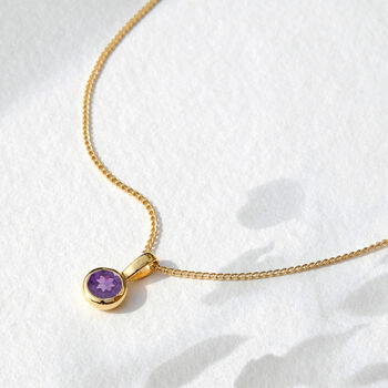 February Birthstone Amethyst Sterling Silver Or Gold Plated Necklace, 4 of 12