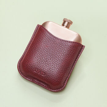 Copper Hip Flask With Premium Leather Sleeve, 3 of 7