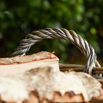 Large Lined Round Wicker Log Basket, 5 of 5