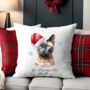 Personalised Christmas Cat Santa Hat Cushion Cover, thumbnail 11 of 11