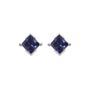 Sterling Silver Princess Cut Birthstone Earrings December Tanzanite, thumbnail 2 of 5