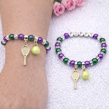Personalised Tennis Player Bracelet Tennis Lover Gift, 2 of 12
