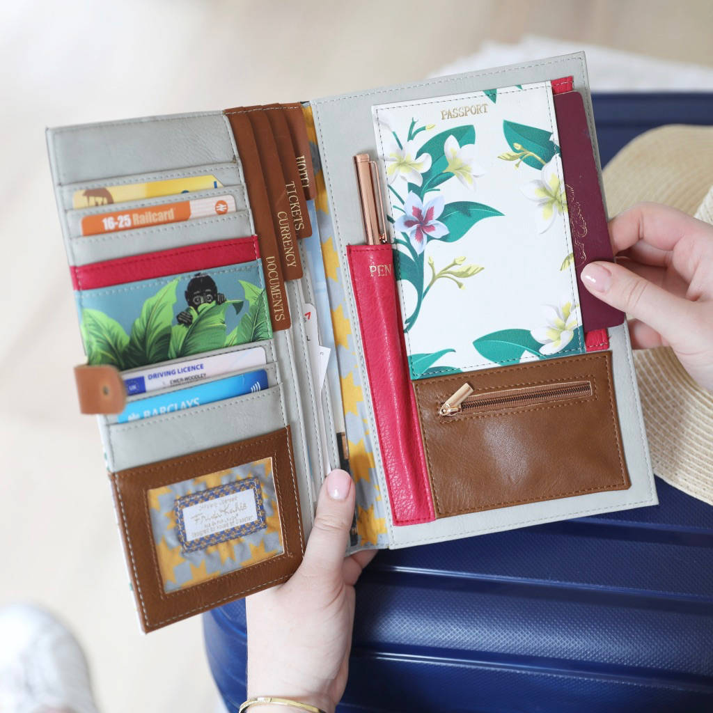 Floral Frida Kahlo Travel Wallet By Lisa Angel