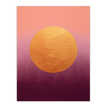 Aubergine Gold Abstract Mauve Peach Pink Wall Art Print, 6 of 6