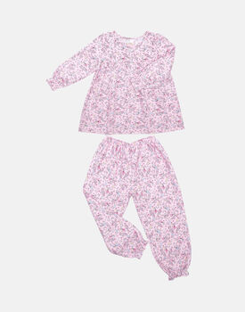 Girls Pink Cotton Pyjama Set Cosmic Moon And Star, 4 of 7