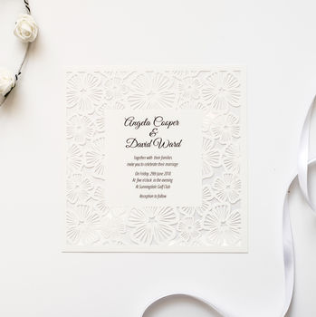 Floral Lace Wedding Invitation, 2 of 4