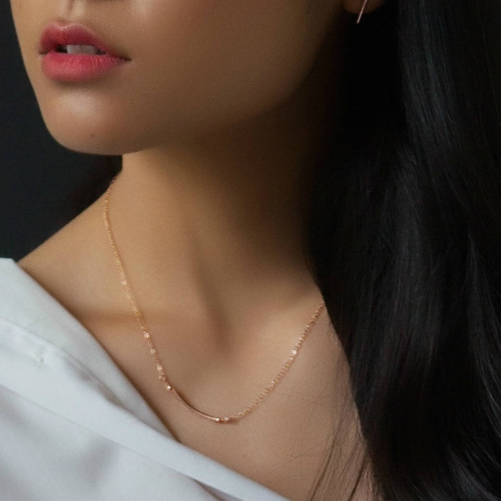 rose gold bar jewellery set by a box for my treasure