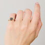 Round Brilliant Cut Salt And Pepper Diamond Engagement Ring, thumbnail 3 of 5