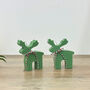 Green Reindeer Christmas Candles And Christmas Decor, thumbnail 1 of 10