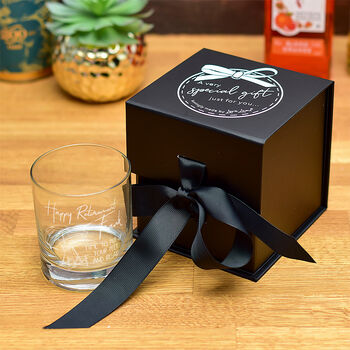 Personalised Holiday Retirement Whiskey Glass, 4 of 8
