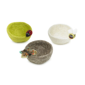 Handmade Felt Garden Bugs Trinket Dish Decoration, 2 of 9